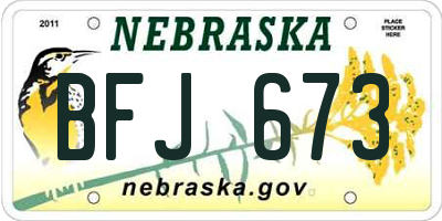 NE license plate BFJ673