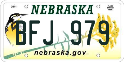 NE license plate BFJ979