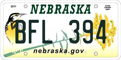 NE license plate BFL394