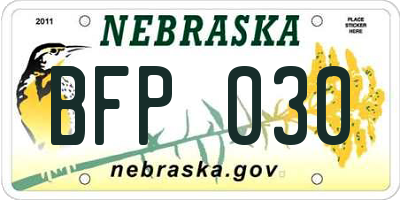 NE license plate BFP030