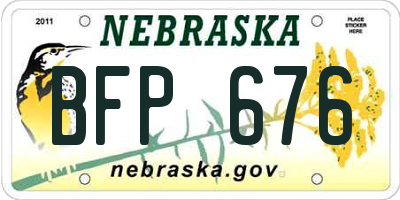 NE license plate BFP676