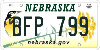 NE license plate BFP799