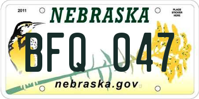 NE license plate BFQ047
