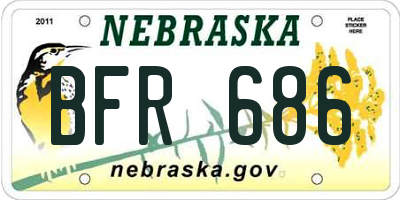 NE license plate BFR686