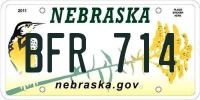NE license plate BFR714