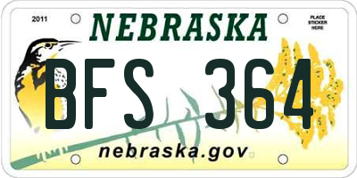 NE license plate BFS364