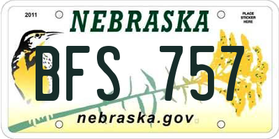 NE license plate BFS757