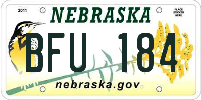 NE license plate BFU184