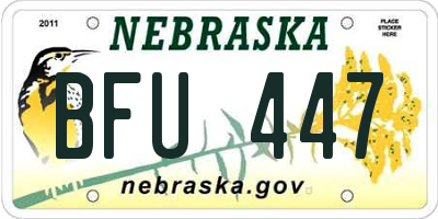 NE license plate BFU447