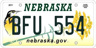NE license plate BFU554