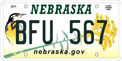 NE license plate BFU567