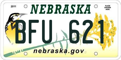 NE license plate BFU621