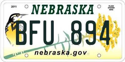 NE license plate BFU894