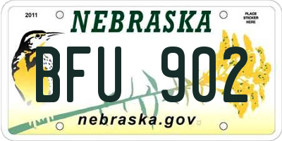 NE license plate BFU902