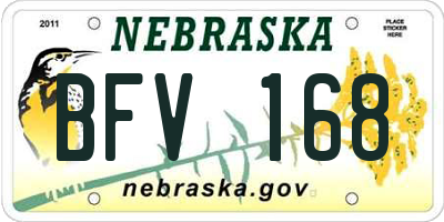 NE license plate BFV168