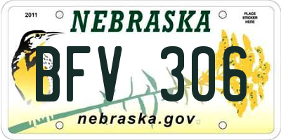 NE license plate BFV306
