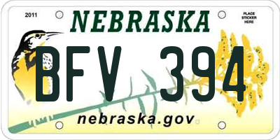NE license plate BFV394