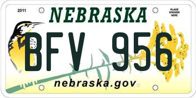 NE license plate BFV956