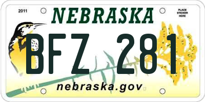 NE license plate BFZ281