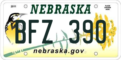 NE license plate BFZ390