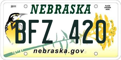 NE license plate BFZ420