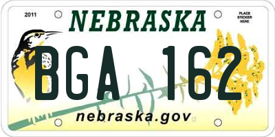 NE license plate BGA162
