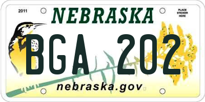 NE license plate BGA202