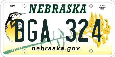 NE license plate BGA324