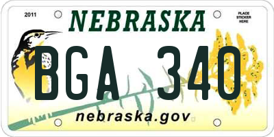 NE license plate BGA340