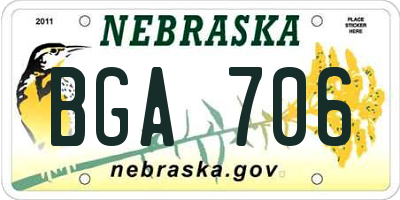 NE license plate BGA706