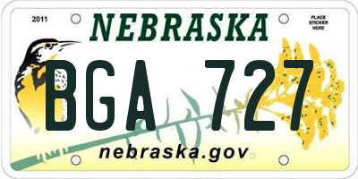 NE license plate BGA727