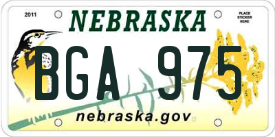 NE license plate BGA975