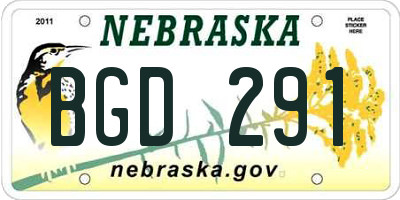 NE license plate BGD291