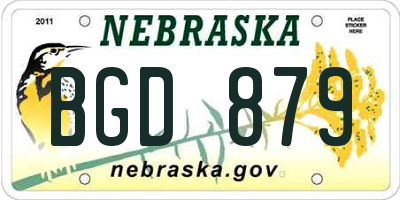 NE license plate BGD879