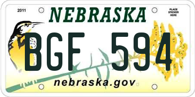 NE license plate BGF594