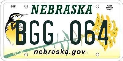 NE license plate BGG064