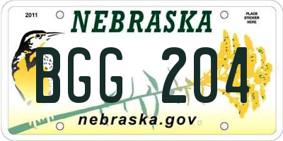 NE license plate BGG204
