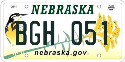 NE license plate BGH051