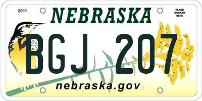 NE license plate BGJ207