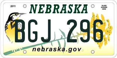 NE license plate BGJ296