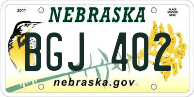 NE license plate BGJ402