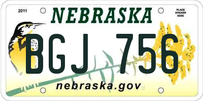 NE license plate BGJ756