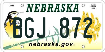 NE license plate BGJ872
