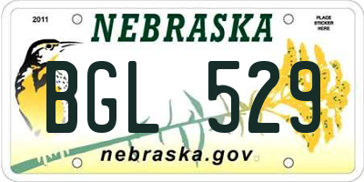 NE license plate BGL529