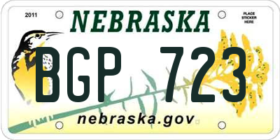 NE license plate BGP723