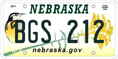 NE license plate BGS212