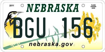 NE license plate BGU156