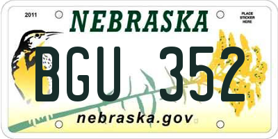 NE license plate BGU352