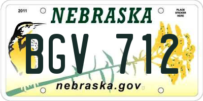 NE license plate BGV712