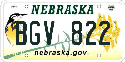 NE license plate BGV822